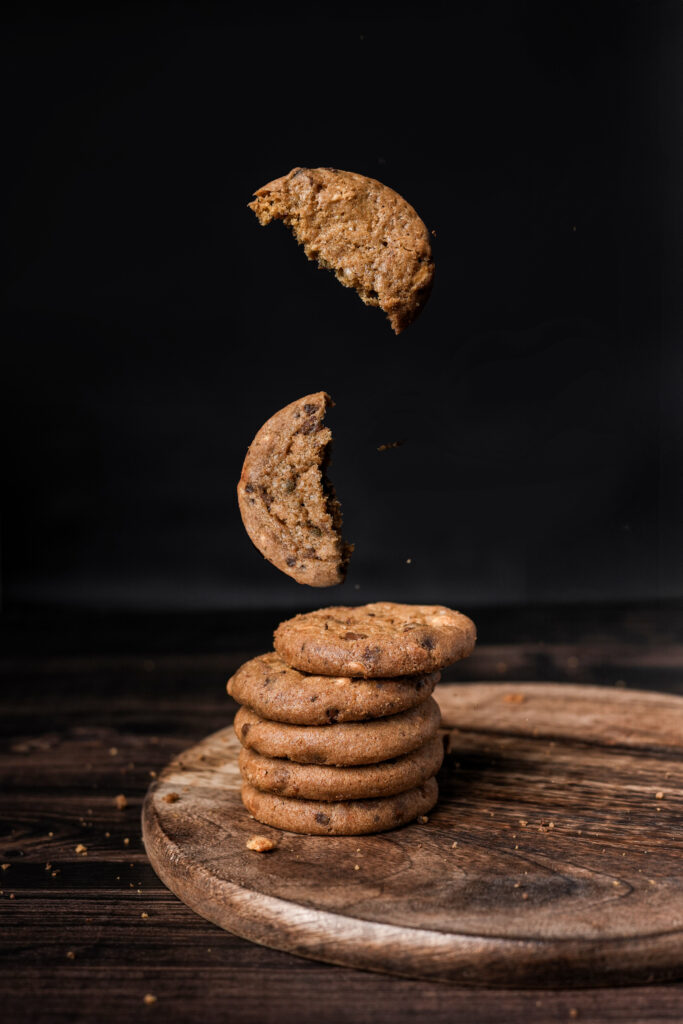 Food photography cookies levitation photography